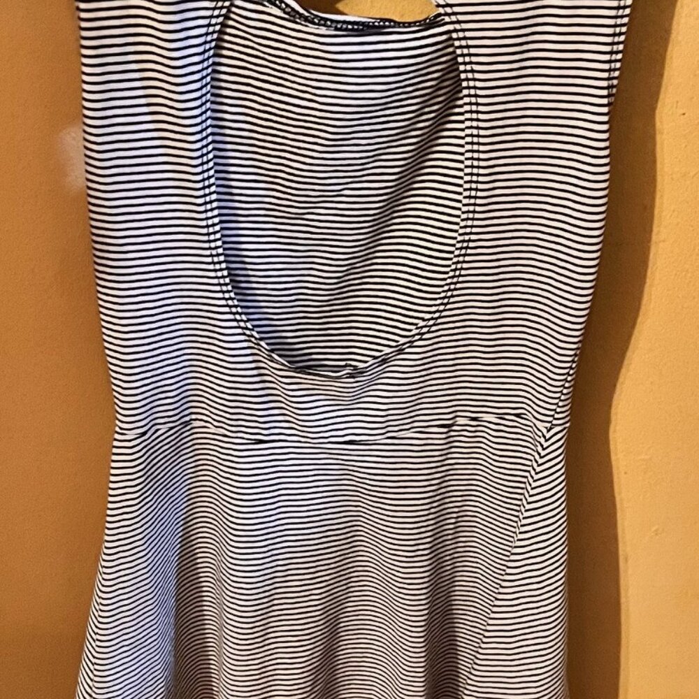 NEW without Tags, Brandy Melville Black White Striped Skater Dress Keyhole Back,